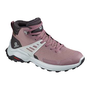 Salomon X RAISE MID GTX W - Ruzove Turistické Topánky Damske, SALO164